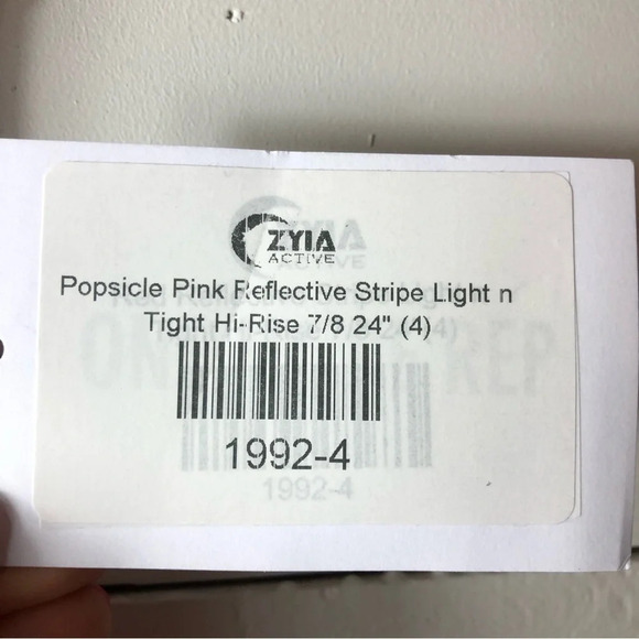 NWT Zyia Popsicle Pink Reflective Stripe Light n Tight Hi-Rise 7/8 24" Size 4 - Picture 9 of 9